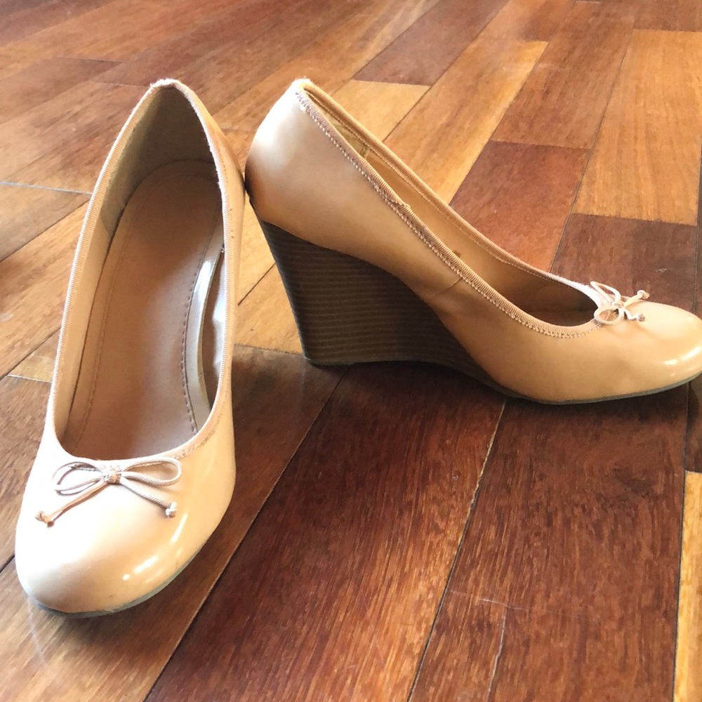 Nude , Round toe Wedge Heels  (negotiable)
